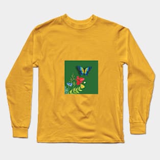 Spring Flowers, Honeybee & Butterfly Long Sleeve T-Shirt